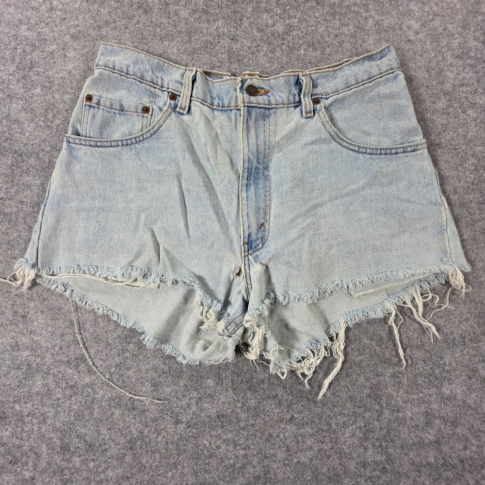 Vintage Levis 560 Thrashed Denim Cutoff Shorts Light 34 Mens Baggy Custom 90s